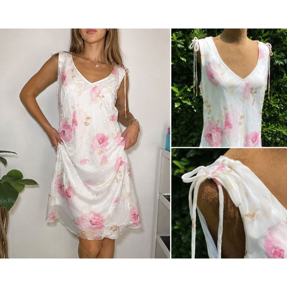 Y2K Coquette Girly Summer Vacation Feminine Floral Midi Sun Dress
